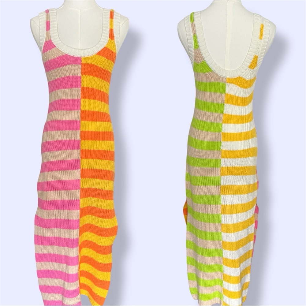 STAUD Seashore Ribbed Knit Tank Midi Dress - Picture 2 of 9
